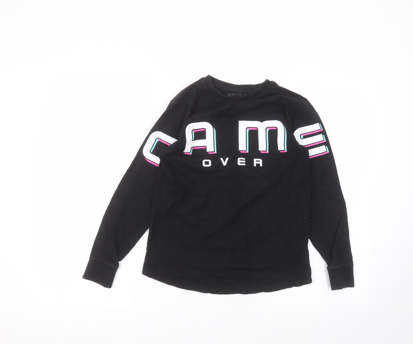 NEXT Girls Black Round Neck  Cotton Pullover Jumper Size 11 Years