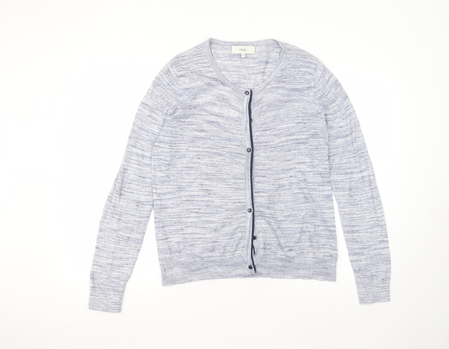 NEXT Womens Blue Round Neck  Cotton Cardigan Jumper Size 14