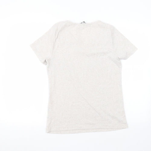 Bonmarché Womens White  Polyester Basic T-Shirt Size S Round Neck