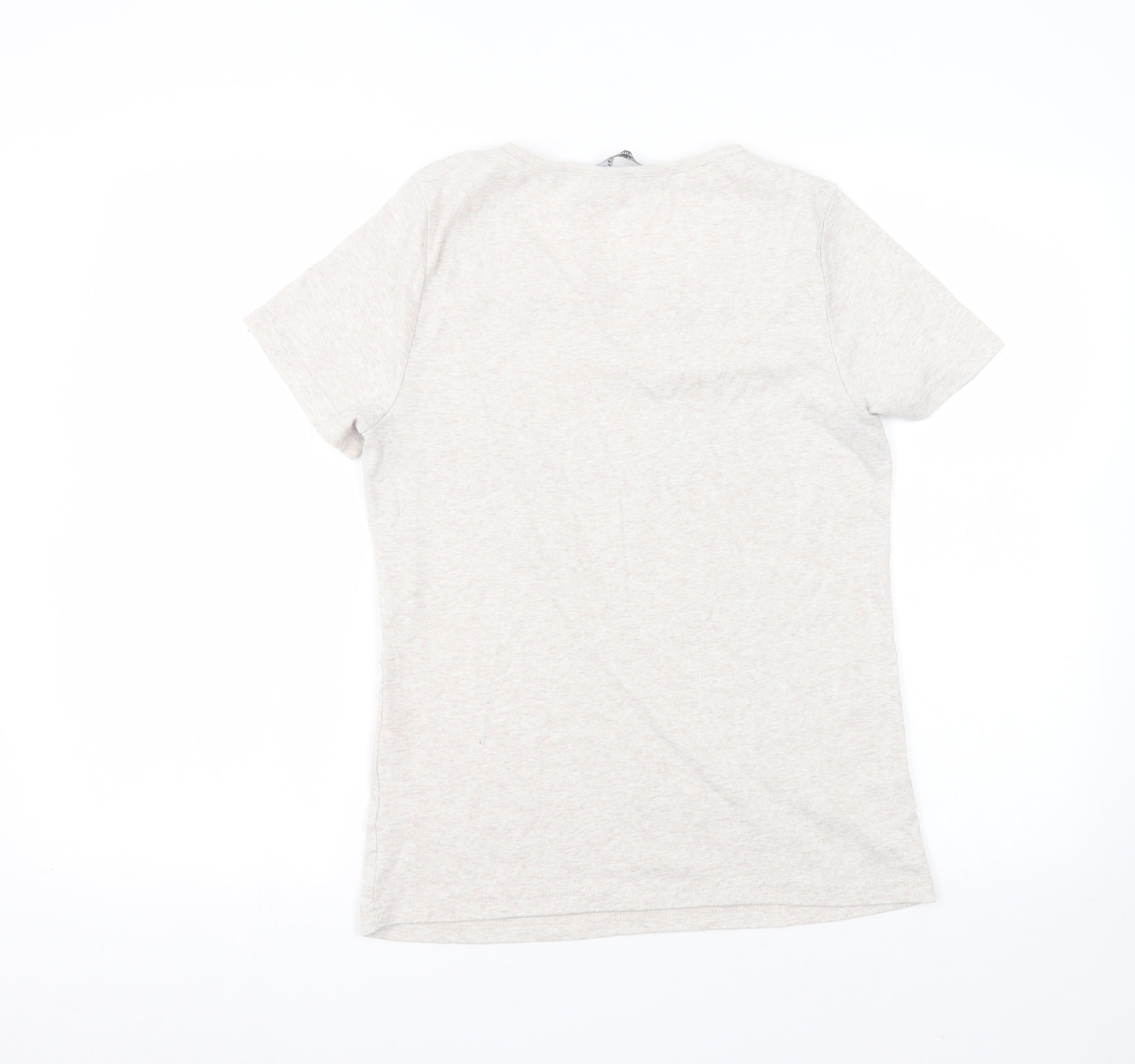Bonmarché Womens White  Polyester Basic T-Shirt Size S Round Neck