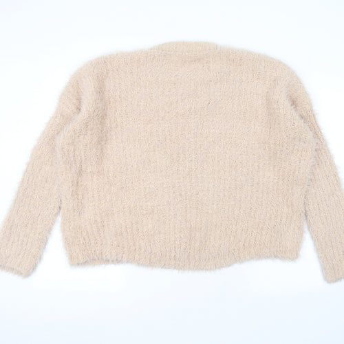 Primark Womens Pink Round Neck  Polyamide Pullover Jumper Size M