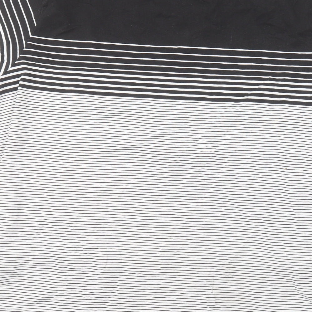 Indicode Mens Black Striped Cotton  T-Shirt Size 3XL Round Neck