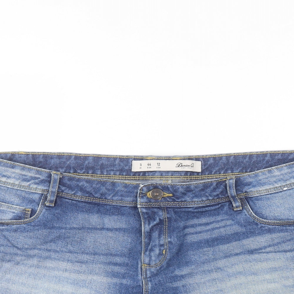 Denim & Co. Womens Blue  Cotton Hot Pants Shorts Size 16  Regular