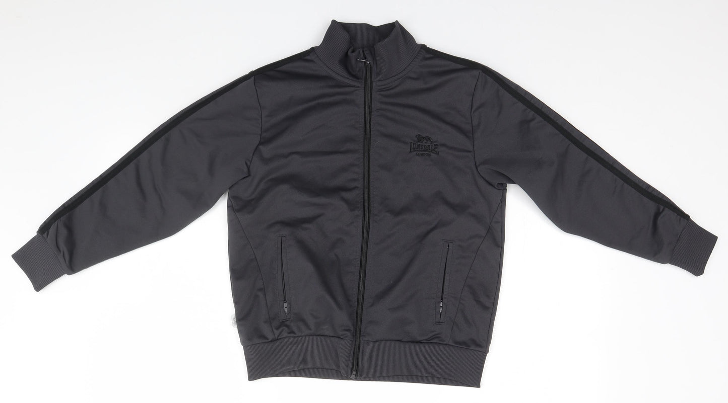 Lonsdale Boys Grey High Neck  Polyester Full Zip Jumper Size 11-12 Years