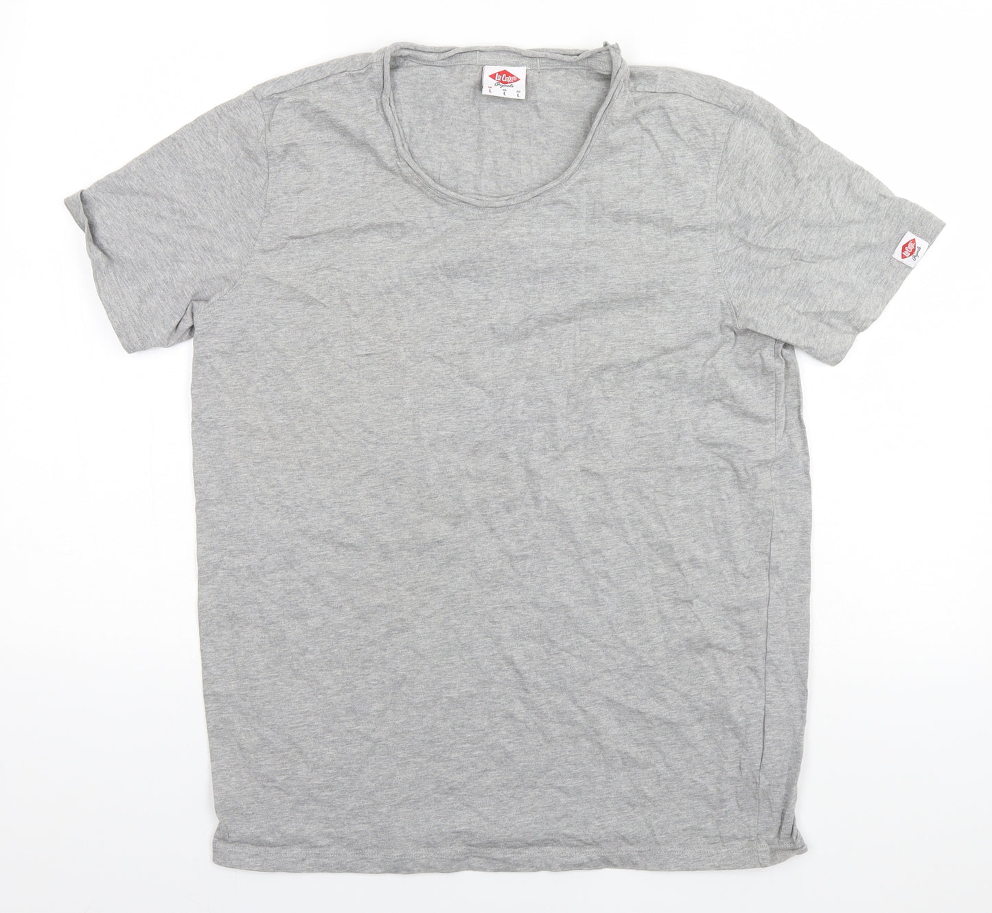 Lee Cooper Mens Grey  Cotton  T-Shirt Size L Round Neck