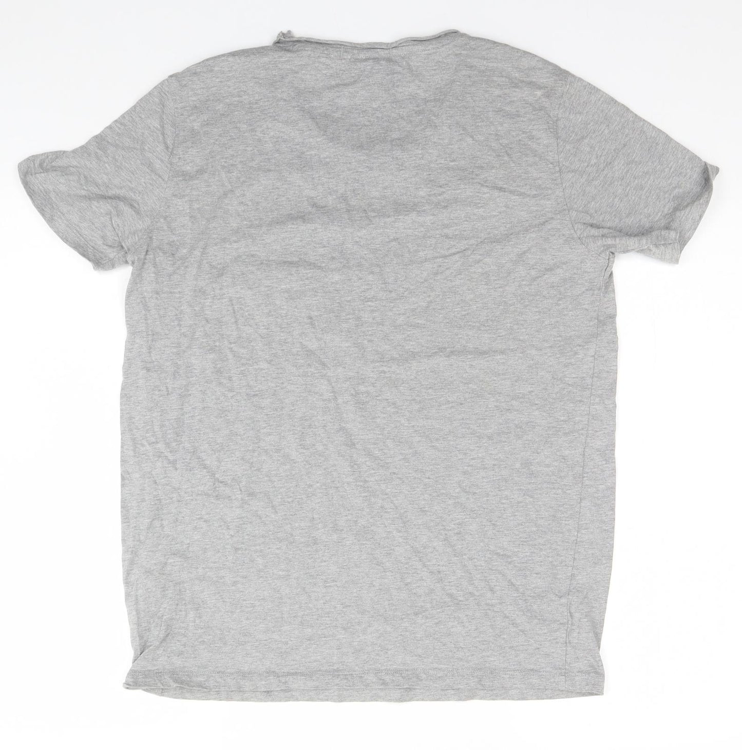 Lee Cooper Mens Grey  Cotton  T-Shirt Size L Round Neck