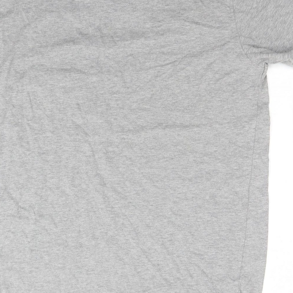 Lee Cooper Mens Grey  Cotton  T-Shirt Size L Round Neck