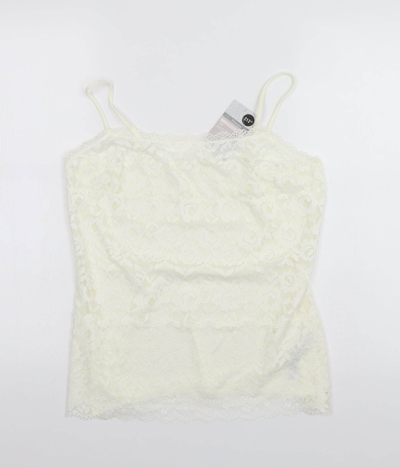 Marks and Spencer Womens Ivory Floral Polyamide Top Pyjama Top Size 14