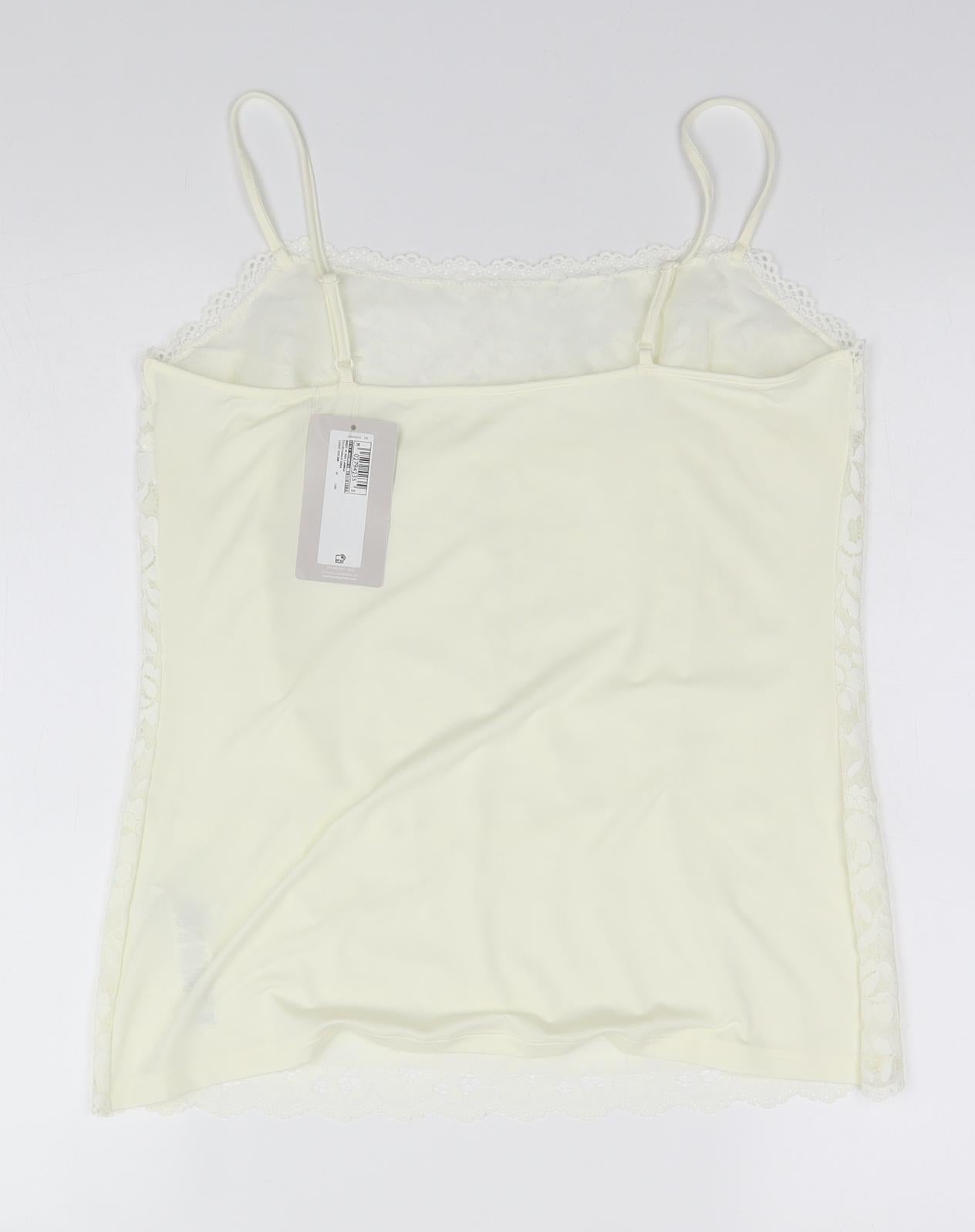 Marks and Spencer Womens Ivory Floral Polyamide Top Pyjama Top Size 14