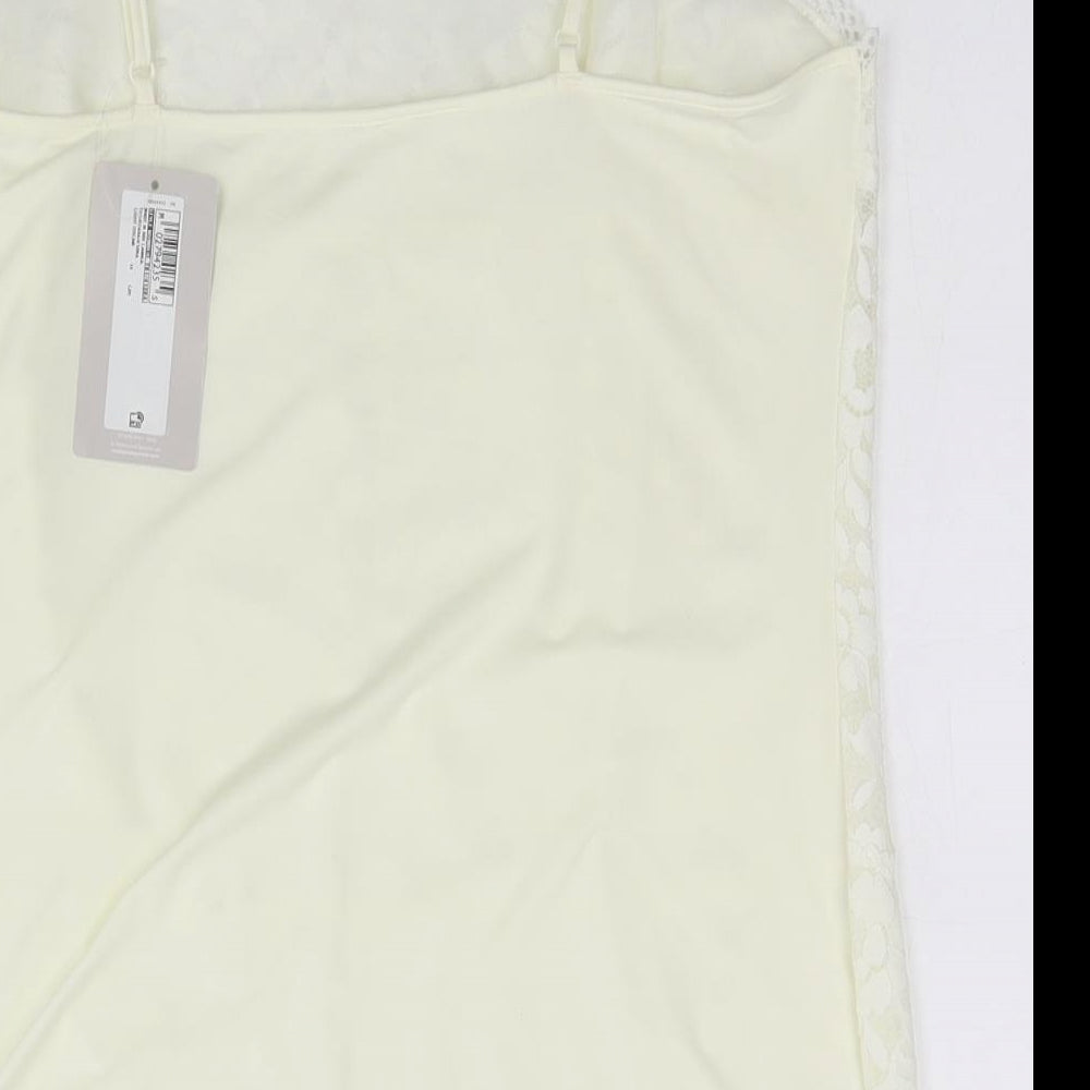 Marks and Spencer Womens Ivory Floral Polyamide Top Pyjama Top Size 14