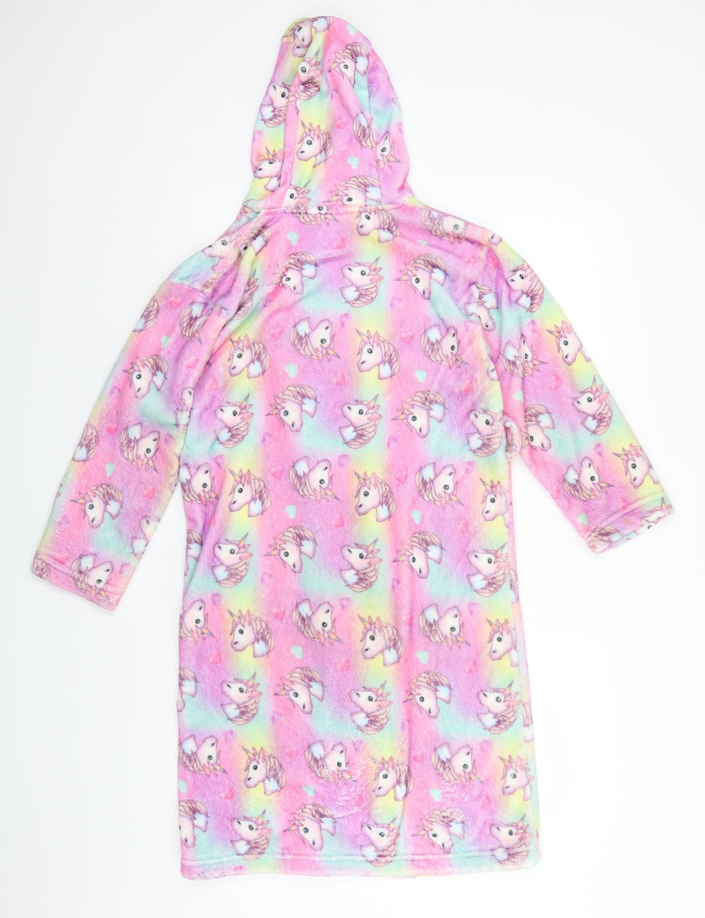 Emoji Girls Pink Animal Print Polyester  Gown Size 9-10 Years   - Unicorns