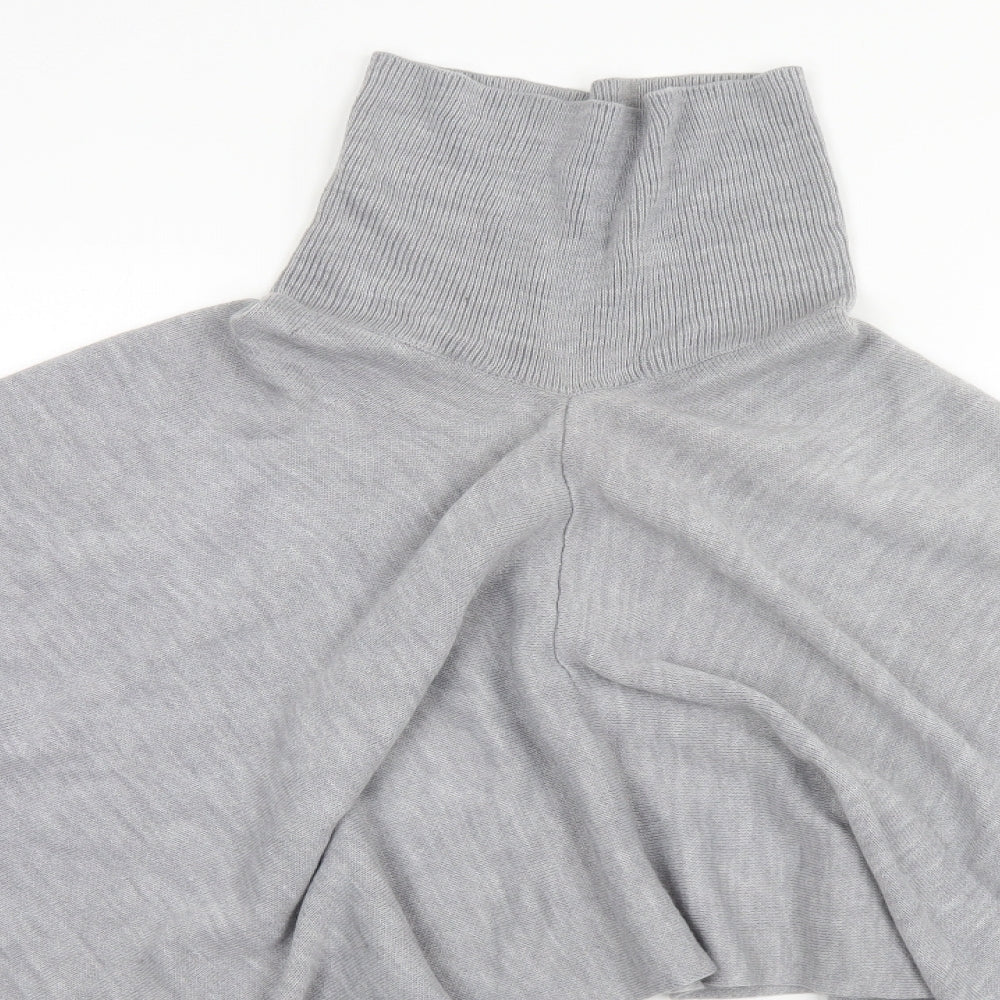 Preworn Womens Grey   Overcoat Poncho One Size
