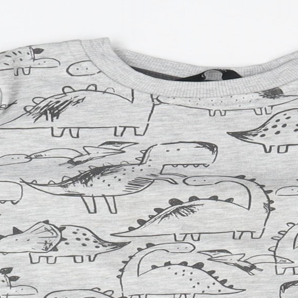 George Baby Grey  Cotton Pullover Jumper Size 12-18 Months   - Dinosaurs