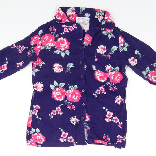Boux Avenue Womens Blue Floral Cotton Top Pyjama Top Size 8