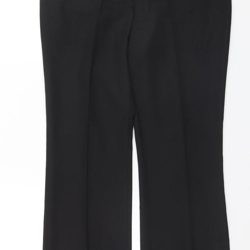 TU Womens Black  Polyester Trousers  Size 12 L28 in Regular