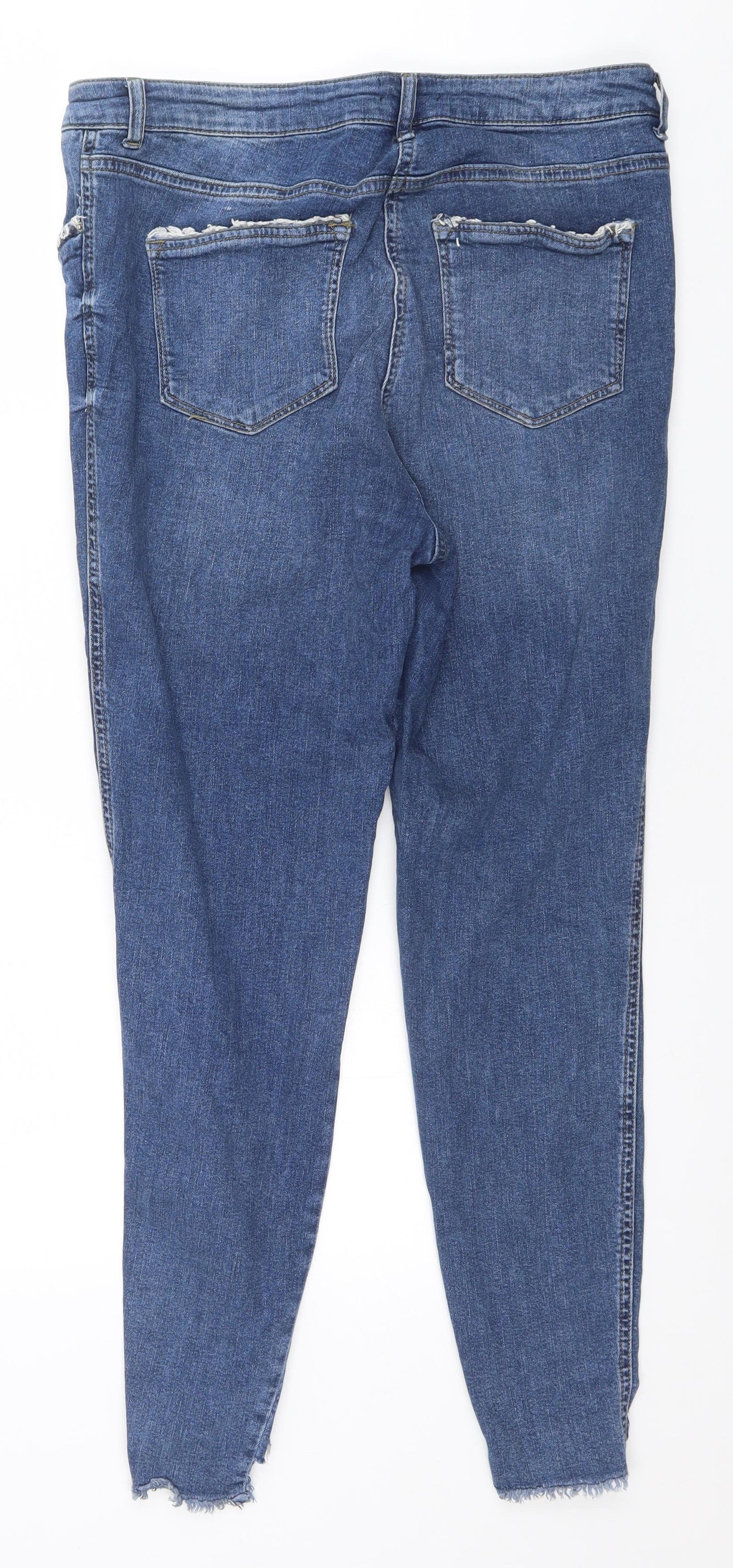 Matalan Womens Blue  Cotton Straight Jeans Size 16 L28 in Regular