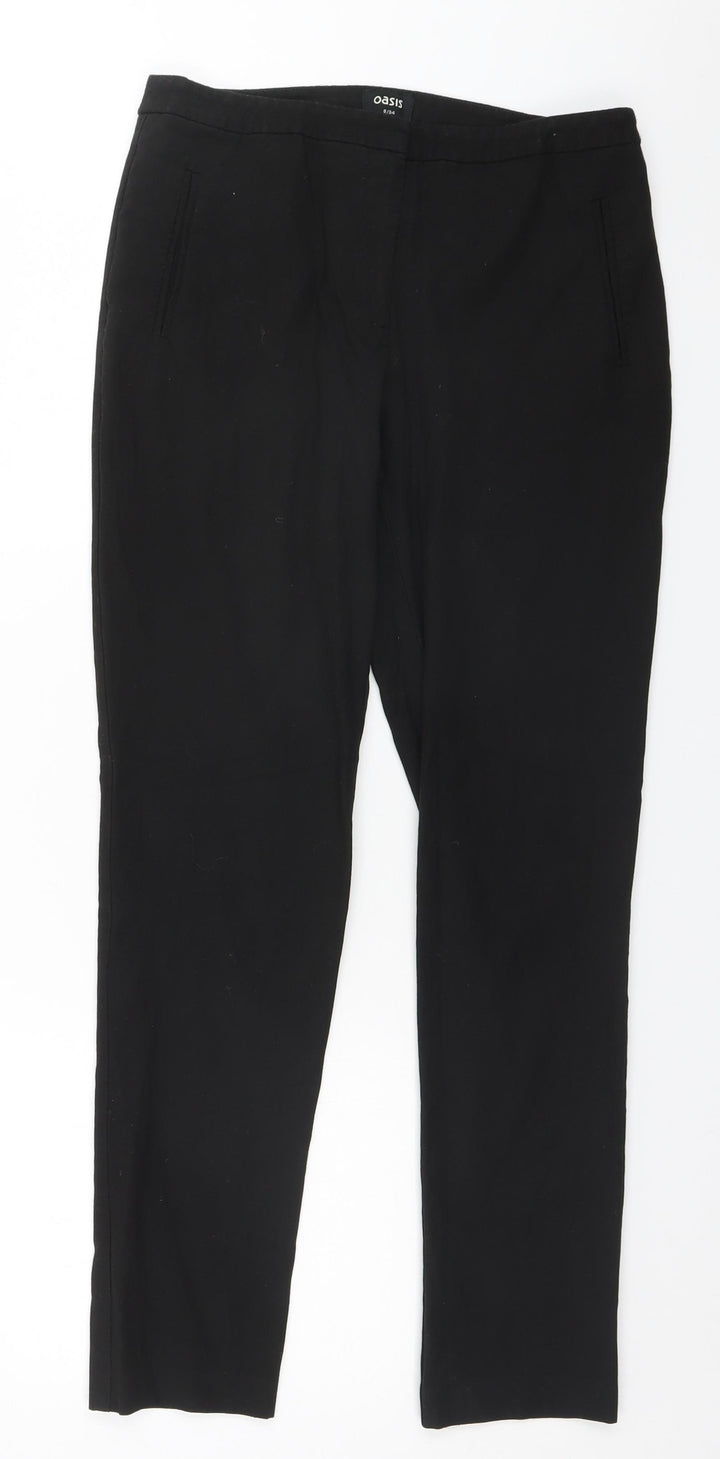 Oasis Womens Black Trousers Size 8 L26 in Regular
