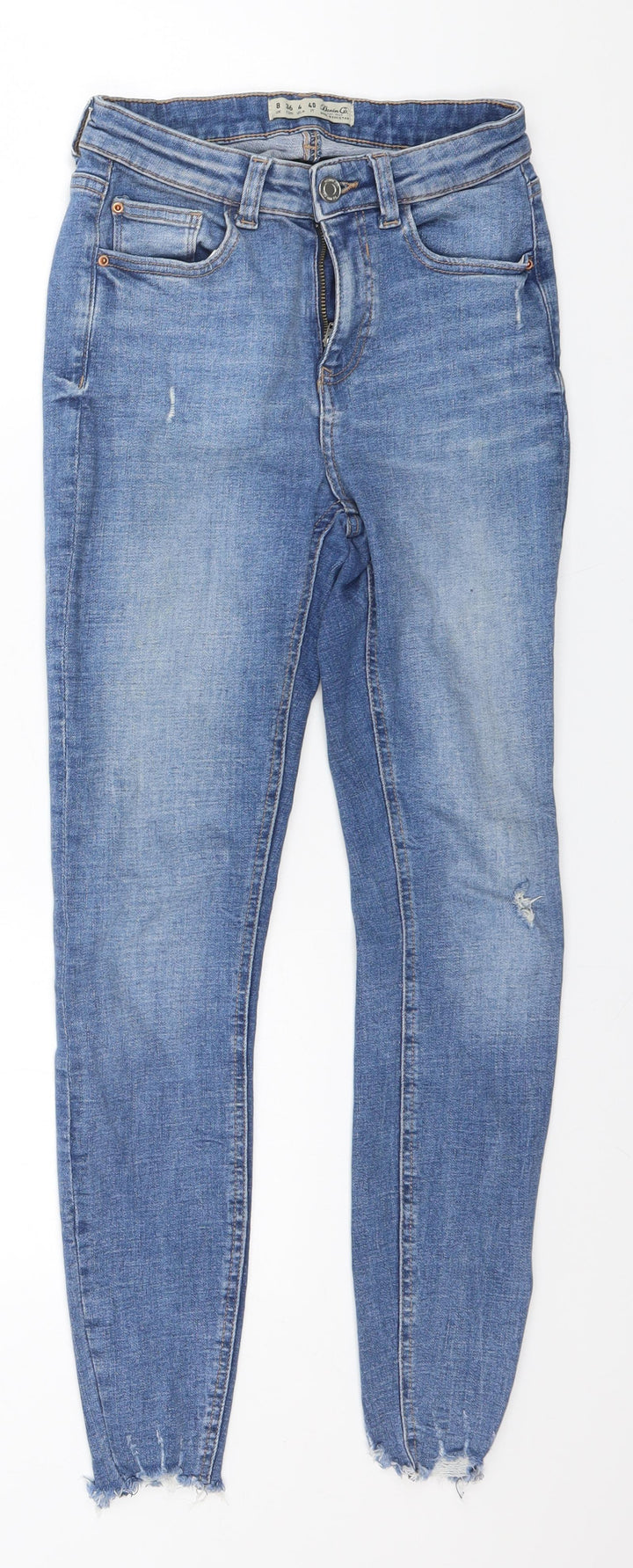 Denim & Co. Womens Beige Cotton Skinny Jeans Size 8 L25 in Regular