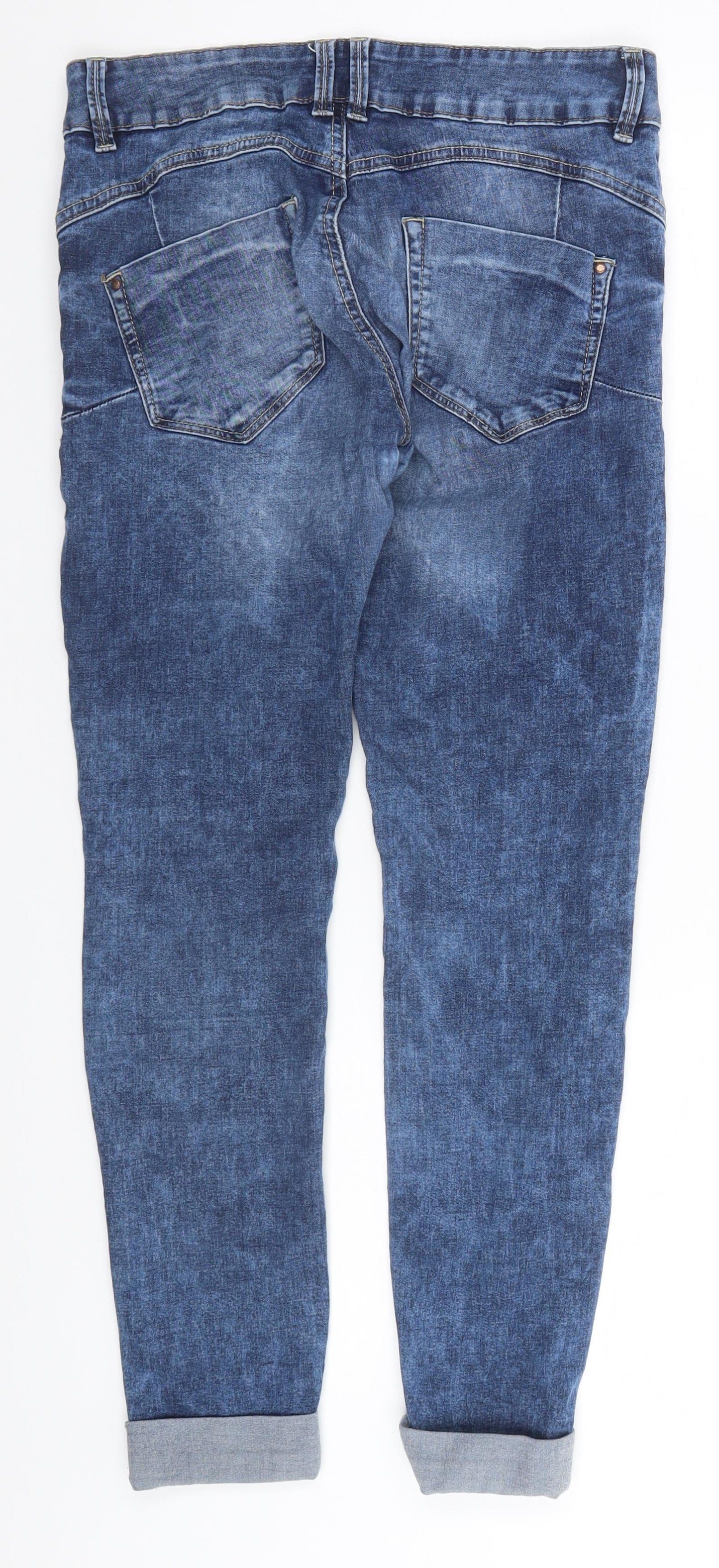 Denim & Co. Womens Blue  Cotton Skinny Jeans Size 12 L26 in Regular