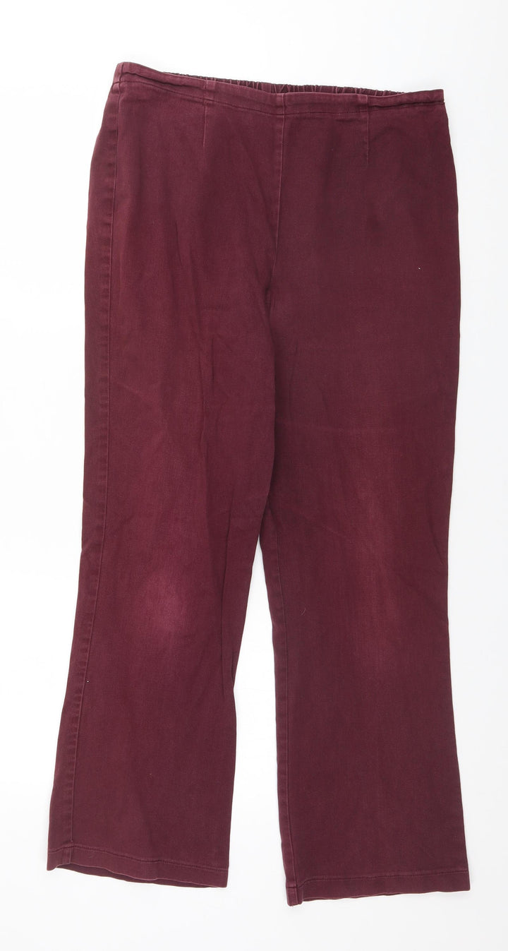 Berkertex Womens Red Cotton Trousers Size 14 L28 in Regular