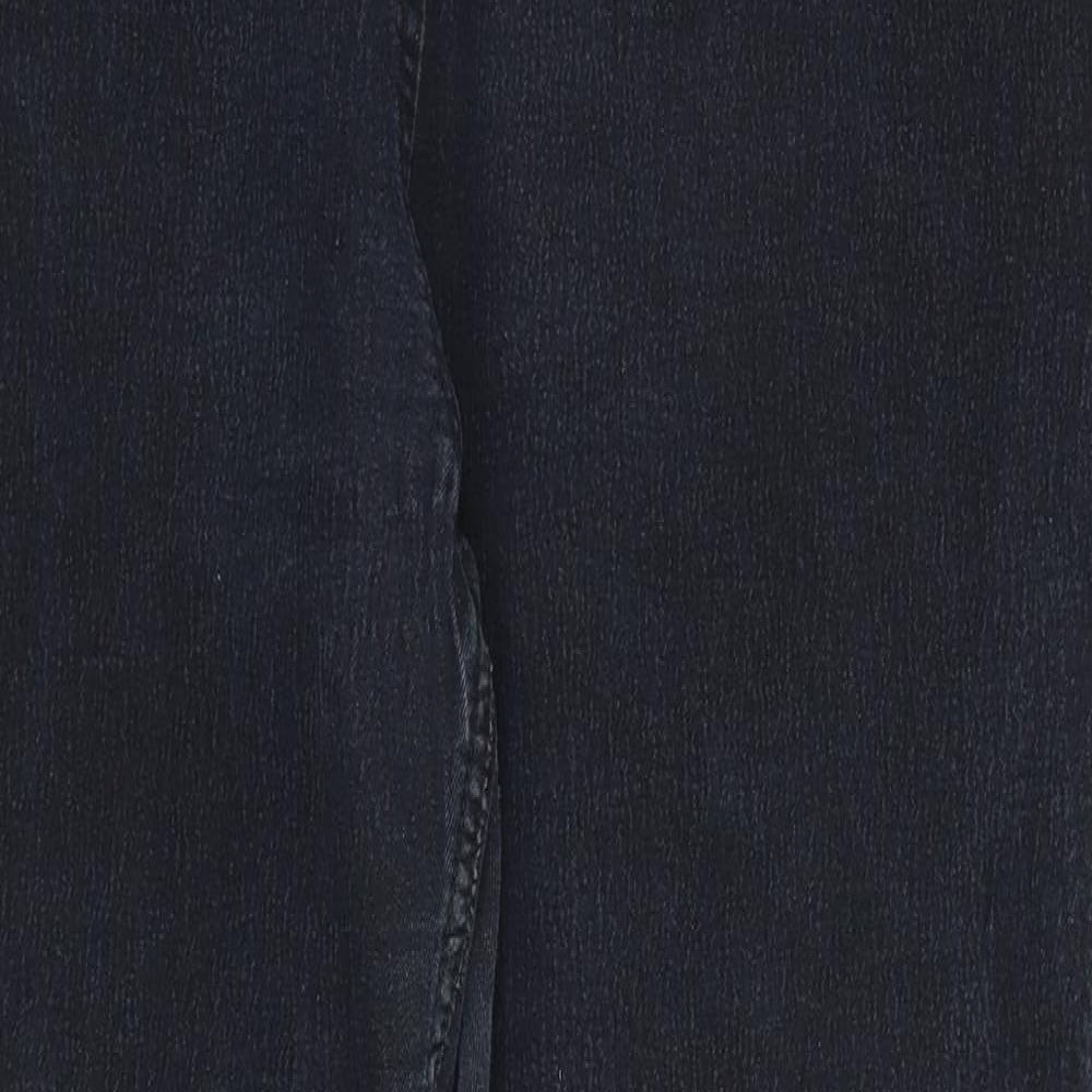 Yours Womens Blue  Cotton Straight Jeans Size 22 L30 in Regular