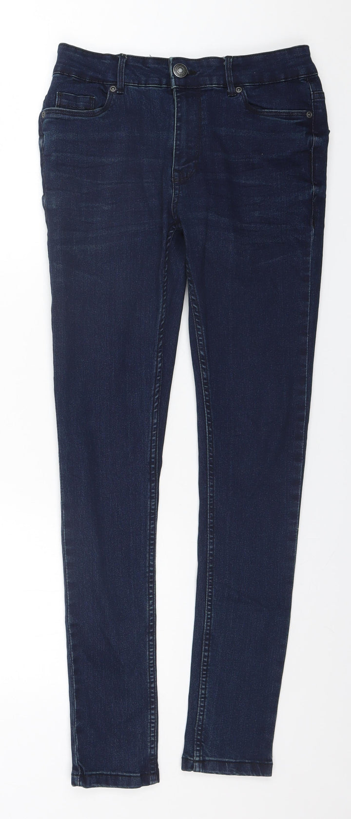 Peacocks Womens Blue Cotton Skinny Jeans Size 30 in L31 in Regular