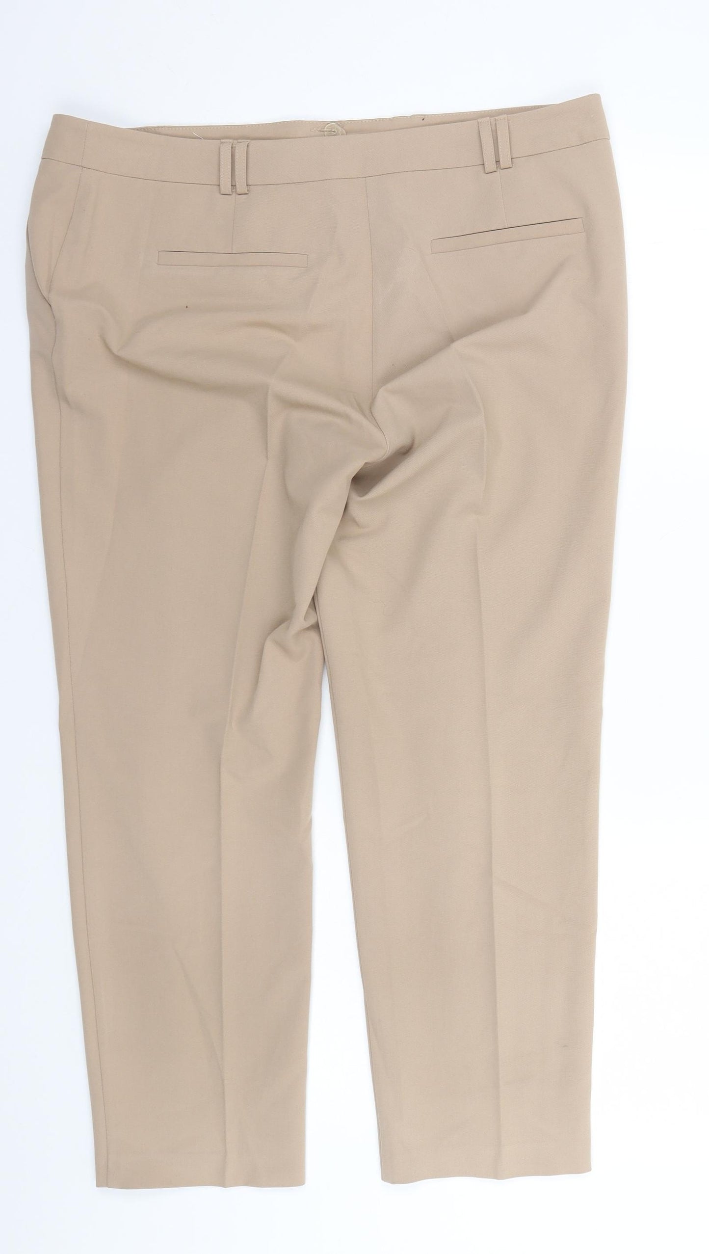Dorothy Perkins Womens Beige  Polyester Trousers  Size 16 L27 in Regular