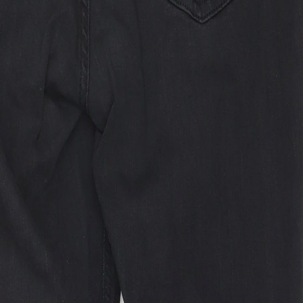 Topshop Womens Black  Cotton Straight Jeans Size 32 in L24 in Regular