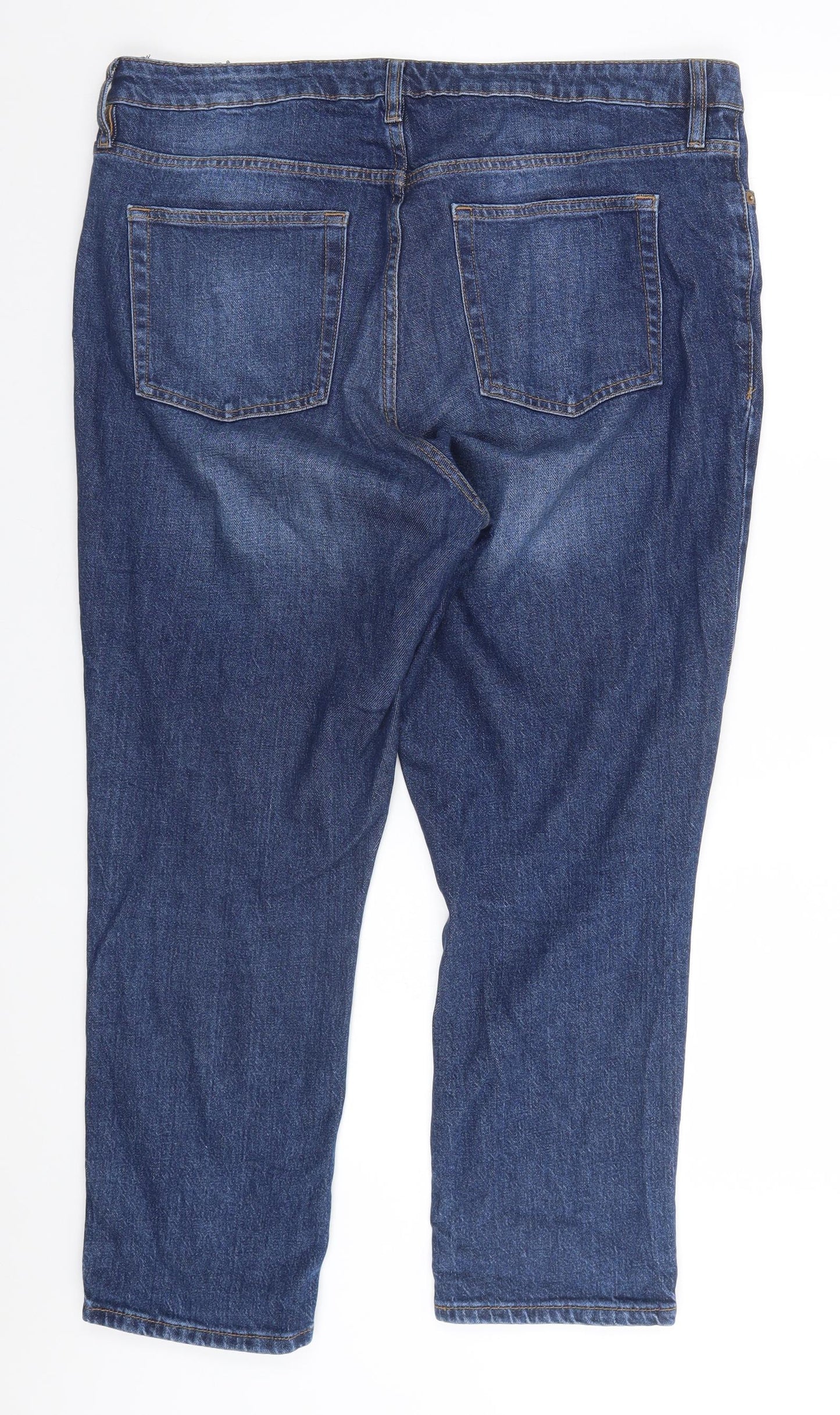 F&F Womens Blue  Cotton Straight Jeans Size 18 L26 in Regular