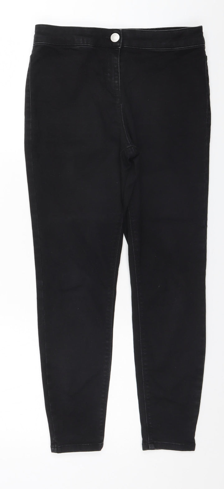 Papaya Womens Black  Cotton Skinny Jeans Size 10 L24 in Regular