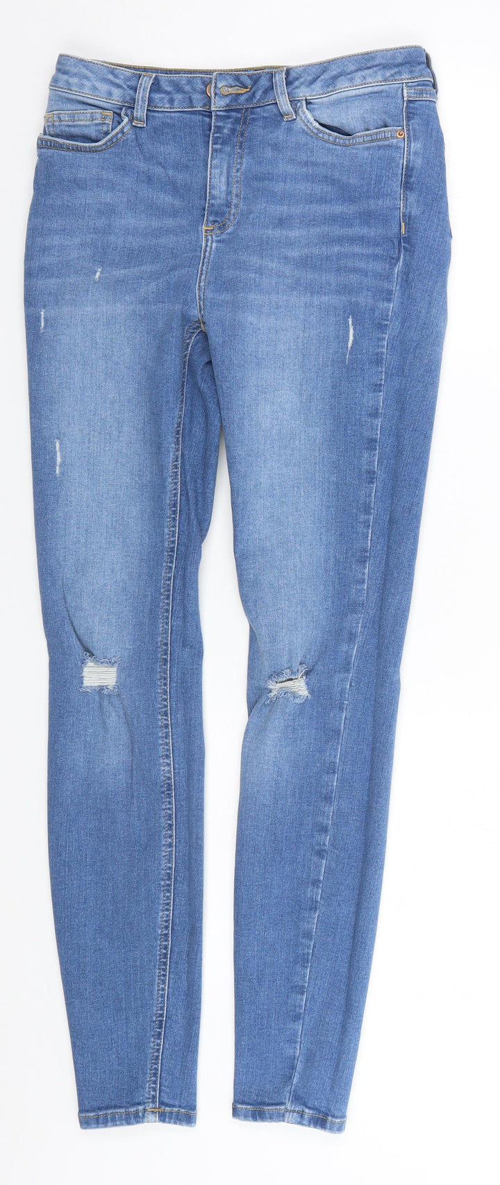 Denim & Co. Womens Blue Straight Jeans Size 8 L28 in Regular