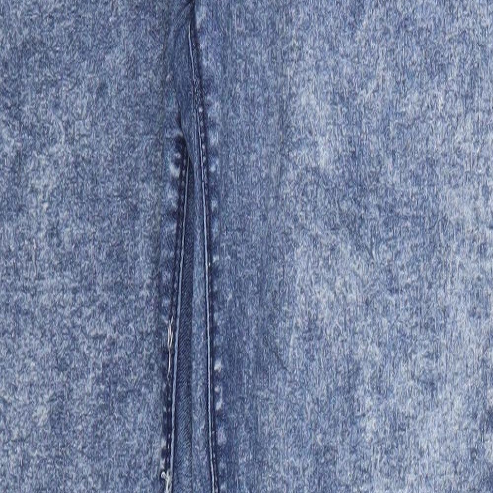 Primark Womens Blue  Cotton Straight Jeans Size 16 L30 in Regular