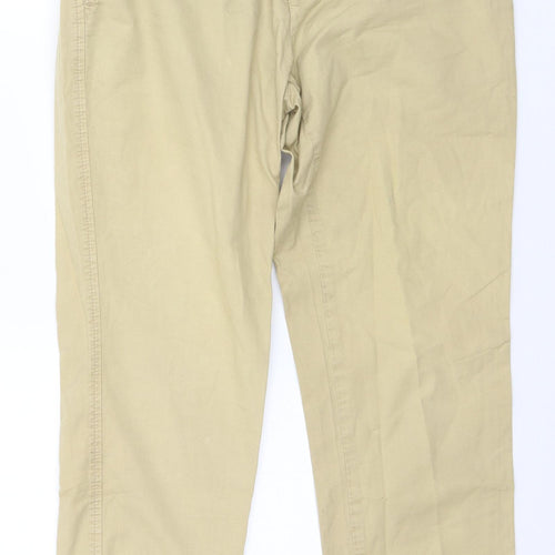 Marks and Spencer Womens Green  Cotton Trousers  Size 12 L26 in Regular
