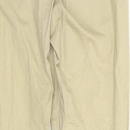 Marks and Spencer Womens Green  Cotton Trousers  Size 12 L26 in Regular