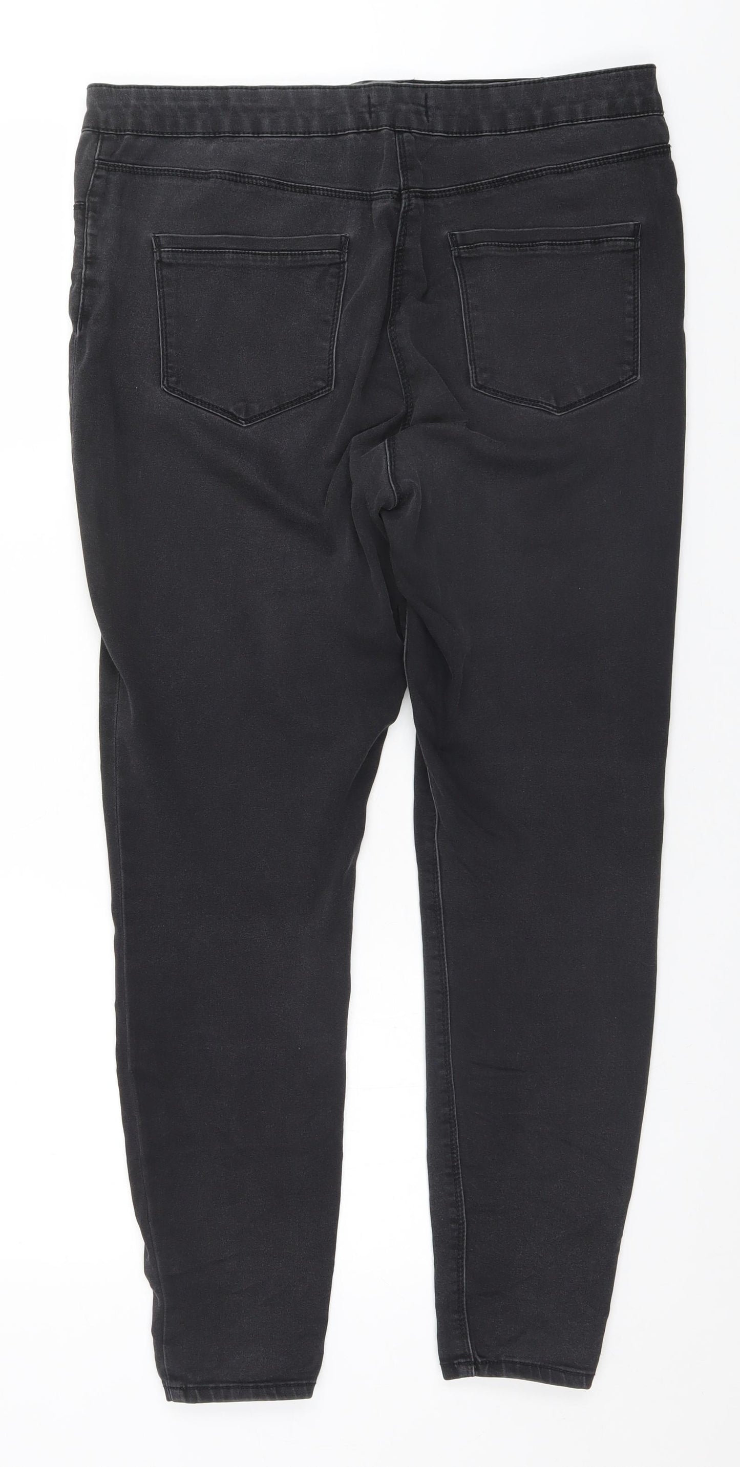 Matalan Womens Black  Cotton Trousers  Size 16 L26 in Regular