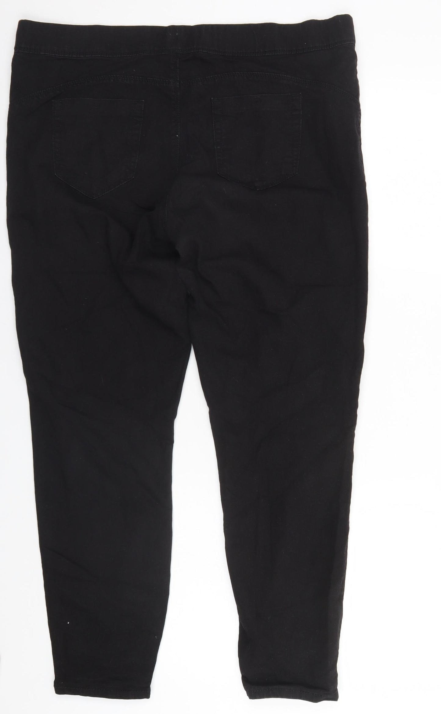 Primark Womens Black  Cotton Trousers  Size 18 L27 in Regular