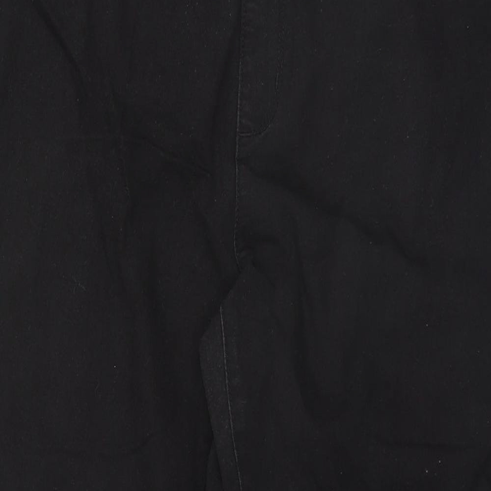 Primark Womens Black  Cotton Trousers  Size 18 L27 in Regular