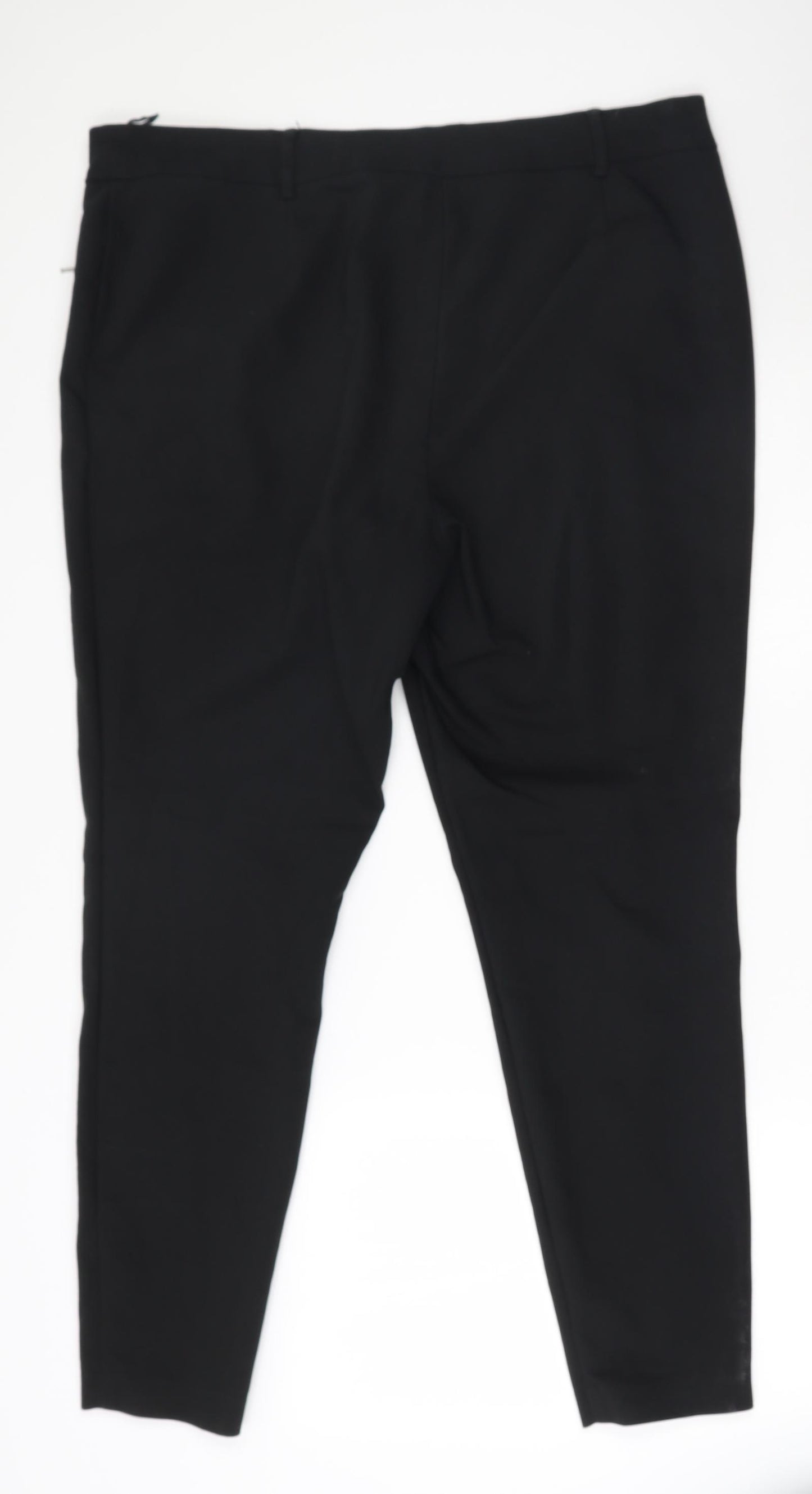 Papaya Womens Black  Polyester Trousers  Size 18 L28 in Regular Zip