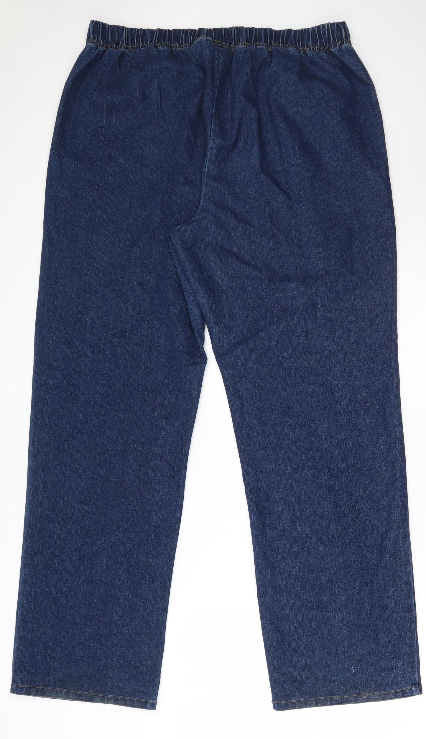 Penmans Womens Blue  Cotton Jegging Trousers Size L L30 in Regular  - Elasticated Waist