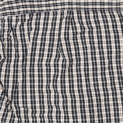 Easy Mens Black Check Cotton  Button-Up Size M Collared Button - Yellow