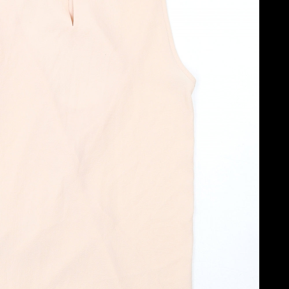 Dorothy Perkins Womens Beige  Polyester Tunic Tank Size 10 High Neck - Drop Back