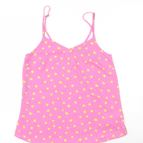 Primark Womens Pink Polka Dot Polyester Camisole Tank Size 8 V-Neck - Yellow