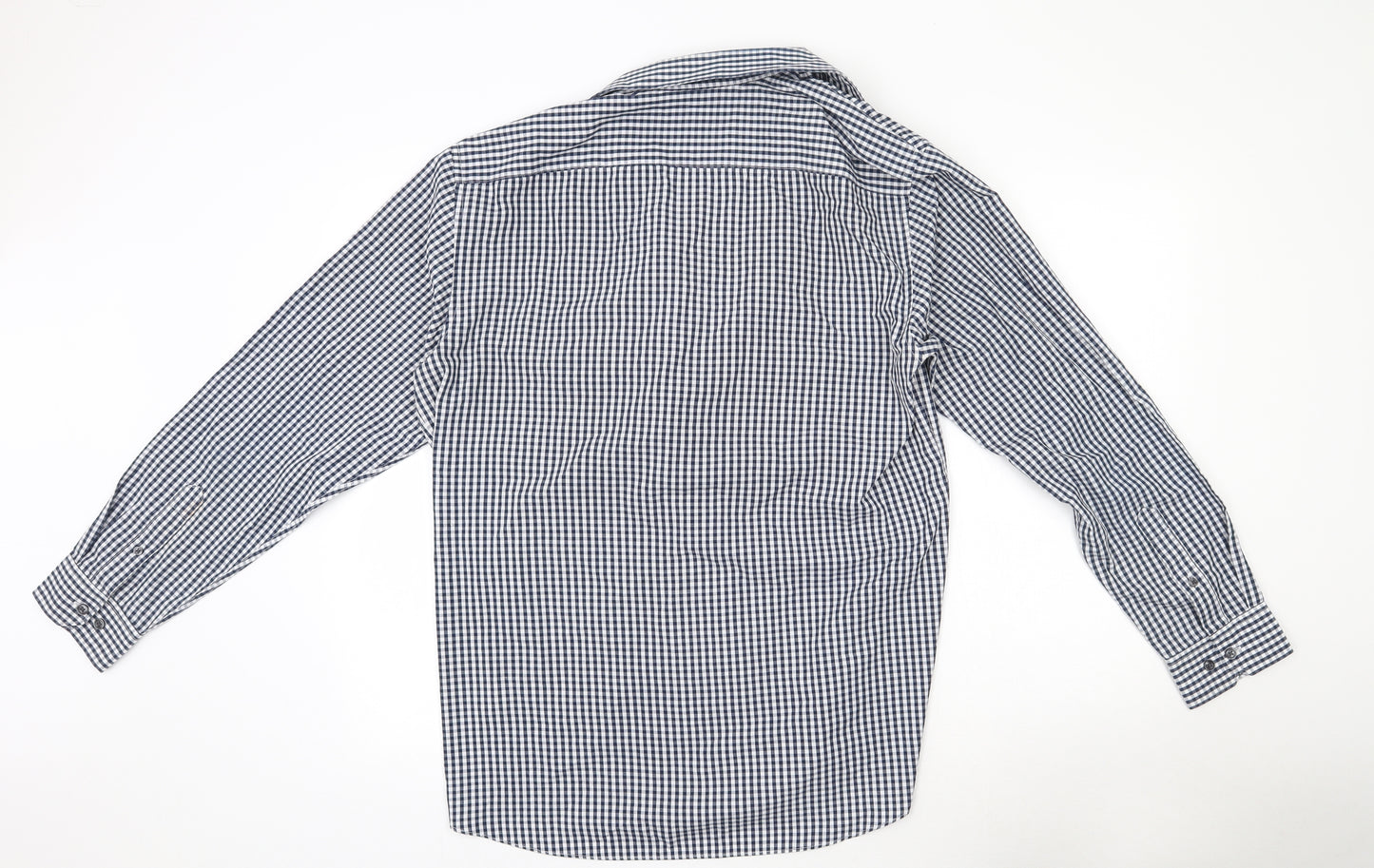 Taylor Wright Womens Blue Check Polyester Basic Button-Up Size 16 Collared