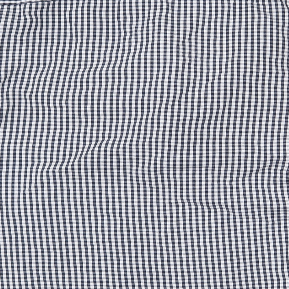 Taylor Wright Womens Blue Check Polyester Basic Button-Up Size 16 Collared