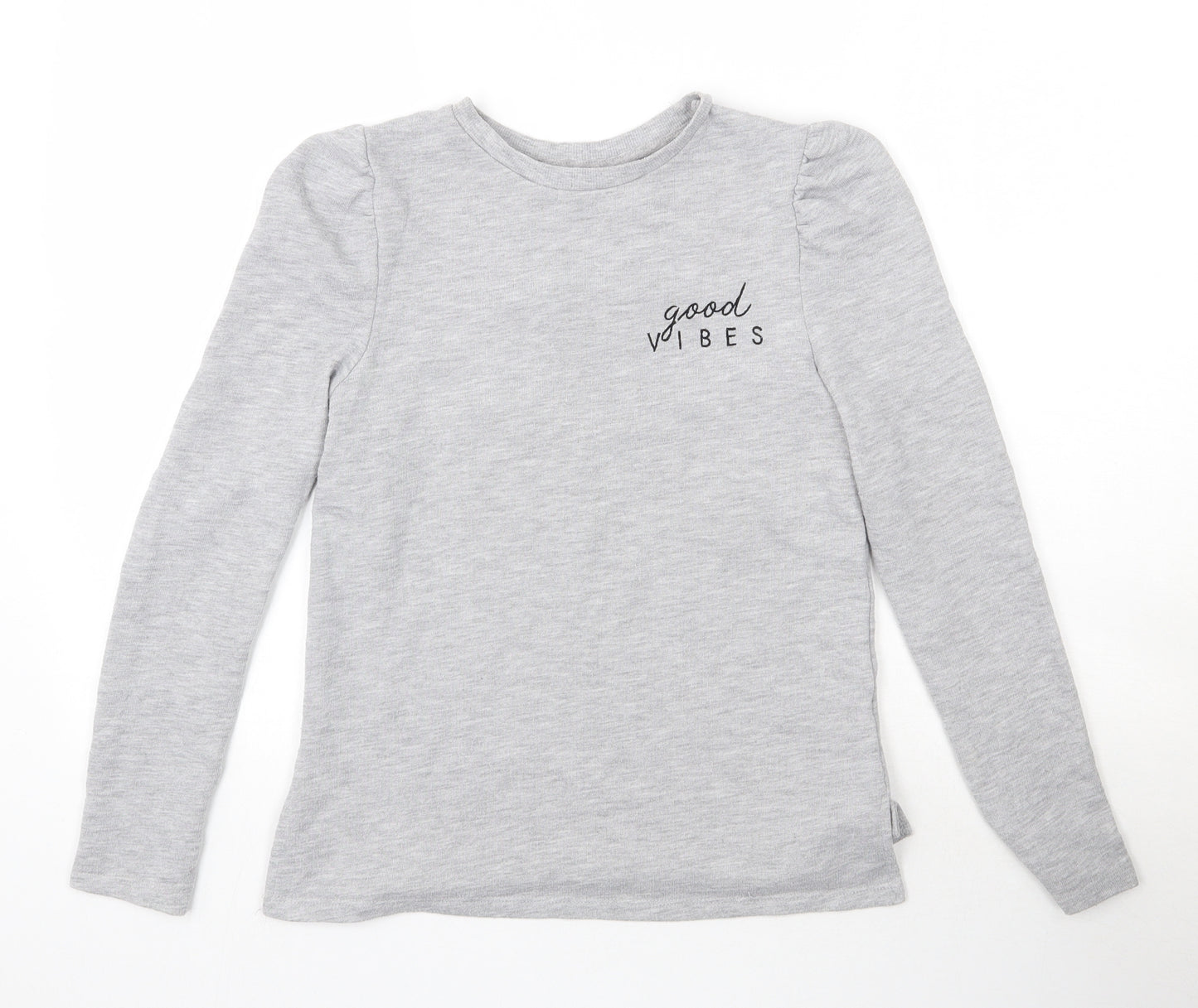 F&F Womens Grey Round Neck  Polyester Pullover Jumper Size 8