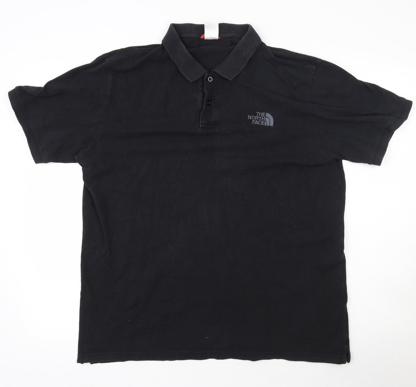 The North Face Mens Black  100% Cotton  Polo Size L Collared Button