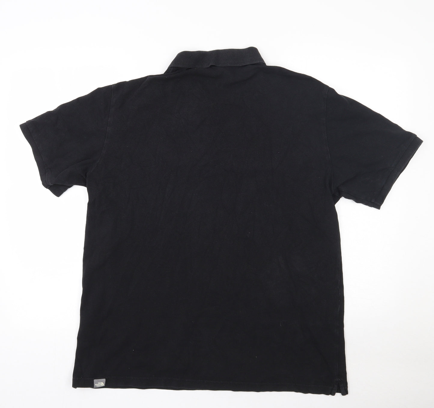 The North Face Mens Black  100% Cotton  Polo Size L Collared Button