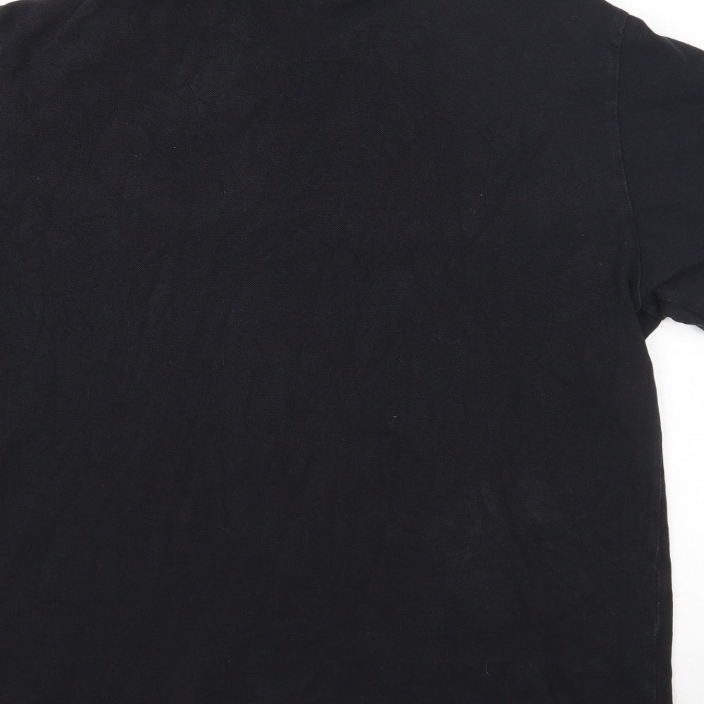 The North Face Mens Black  100% Cotton  Polo Size L Collared Button