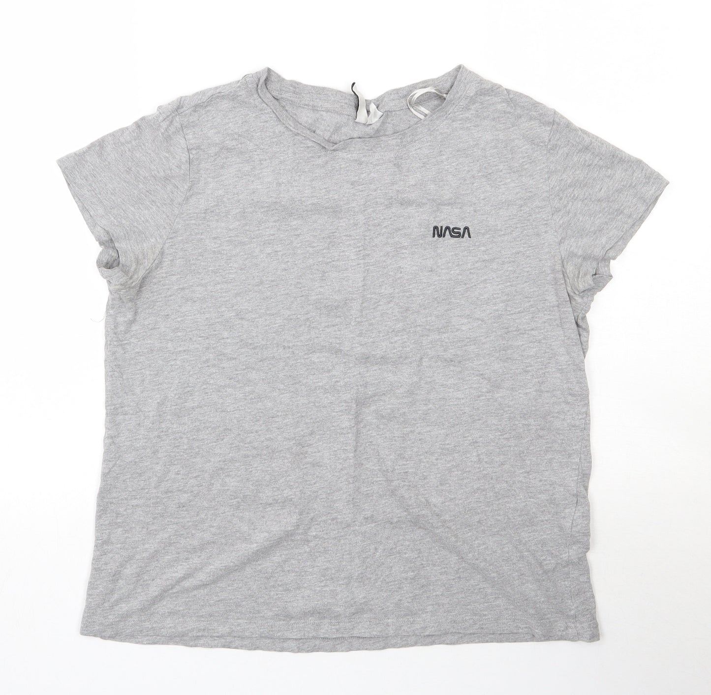 H&M Womens Grey  Cotton Basic T-Shirt Size M Round Neck - NASA
