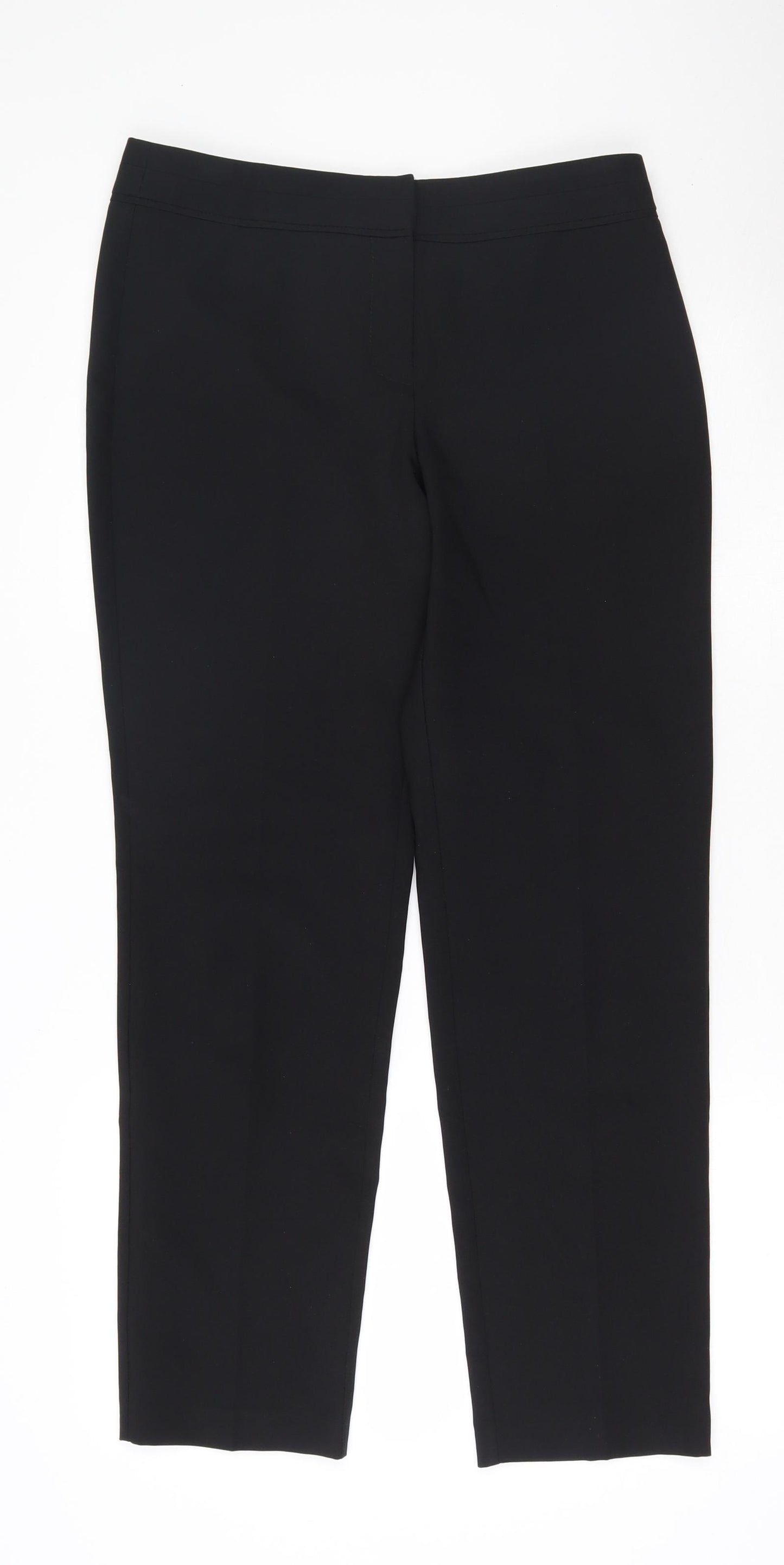 F&F Womens Black  Polyester Trousers  Size 8 L26 in Regular Zip